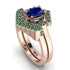 Honeycomb Halo Oval Sapphire Bridal Set - Laura No. 29 image 1