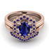 Honeycomb Halo Oval Sapphire Bridal Set - Laura No. 74 image 2