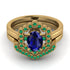 Honeycomb Halo Oval Sapphire Bridal Set - Laura No. 28 image 2