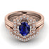 Honeycomb Halo Oval Sapphire Bridal Set - Laura No. 14 image 2