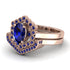 Honeycomb Halo Oval Sapphire Bridal Set - Laura No. 74