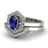 Honeycomb Halo Oval Sapphire Bridal Set - Laura No. 15 image 3