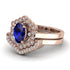 Honeycomb Halo Oval Sapphire Bridal Set - Laura No. 14 image 3