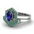 Honeycomb Halo Oval Sapphire Bridal Set - Laura No. 30 image 3