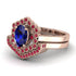 Honeycomb Halo Oval Sapphire Bridal Set - Laura No. 59 image 3