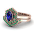 Honeycomb Halo Oval Sapphire Bridal Set - Laura No. 29 image 3