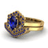 Honeycomb Halo Oval Sapphire Bridal Set - Laura No. 73