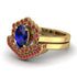 Honeycomb Halo Oval Sapphire Bridal Set - Laura No. 58