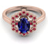 Honeycomb Halo Oval Sapphire Ring - Laura No. 59 image 1