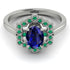 Honeycomb Halo Oval Sapphire Ring - Laura No. 30