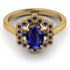 Honeycomb Halo Oval Sapphire Ring - Laura No. 73