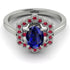 Honeycomb Halo Oval Sapphire Ring - Laura No. 60 image 1