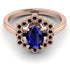 Honeycomb Halo Oval Sapphire Ring - Laura No. 44 image 1