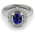 Honeycomb Halo Oval Sapphire Ring - Laura No. 15 image 1