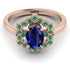 Honeycomb Halo Oval Sapphire Ring - Laura No. 29 image 1