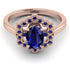 Honeycomb Halo Oval Sapphire Ring - Laura No. 74 image 1