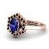 Honeycomb Halo Oval Sapphire Ring - Laura No. 44 image 2