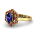 Honeycomb Halo Oval Sapphire Ring - Laura No. 58 image 2