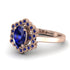 Honeycomb Halo Oval Sapphire Ring - Laura No. 74 image 2
