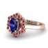 Honeycomb Halo Oval Sapphire Ring - Laura No. 59 image 2