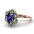 Honeycomb Halo Oval Sapphire Ring - Laura No. 29 image 2