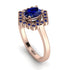 Honeycomb Halo Oval Sapphire Ring - Laura No. 74 image 3