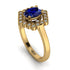 Honeycomb Halo Oval Sapphire Ring - Laura No. 13