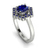 Honeycomb Halo Oval Sapphire Ring - Laura No. 75
