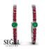 Hoop Emerald Earrings Micro Pave - Ansley No. 51 image 9