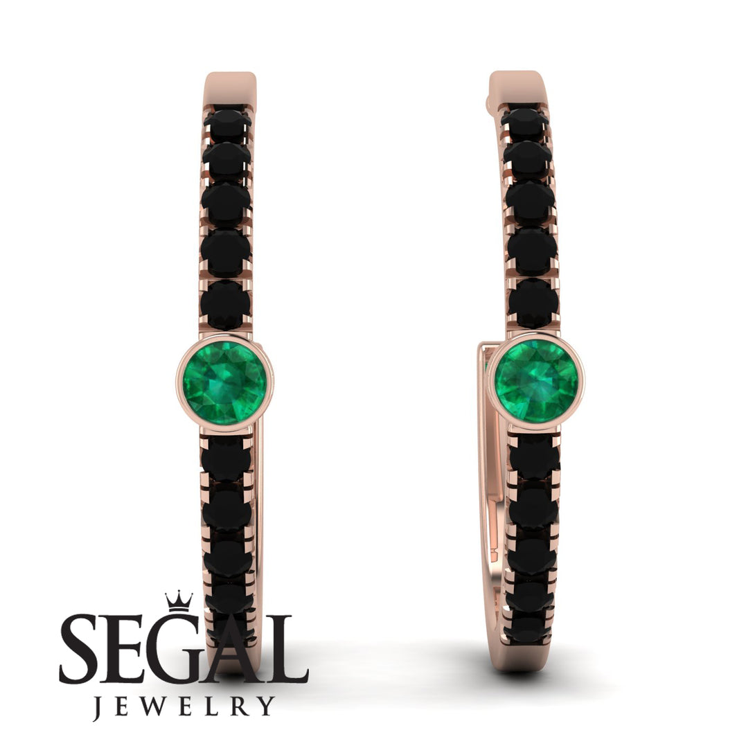 Hoop Emerald Earrings Micro Pave - Ansley No. 35