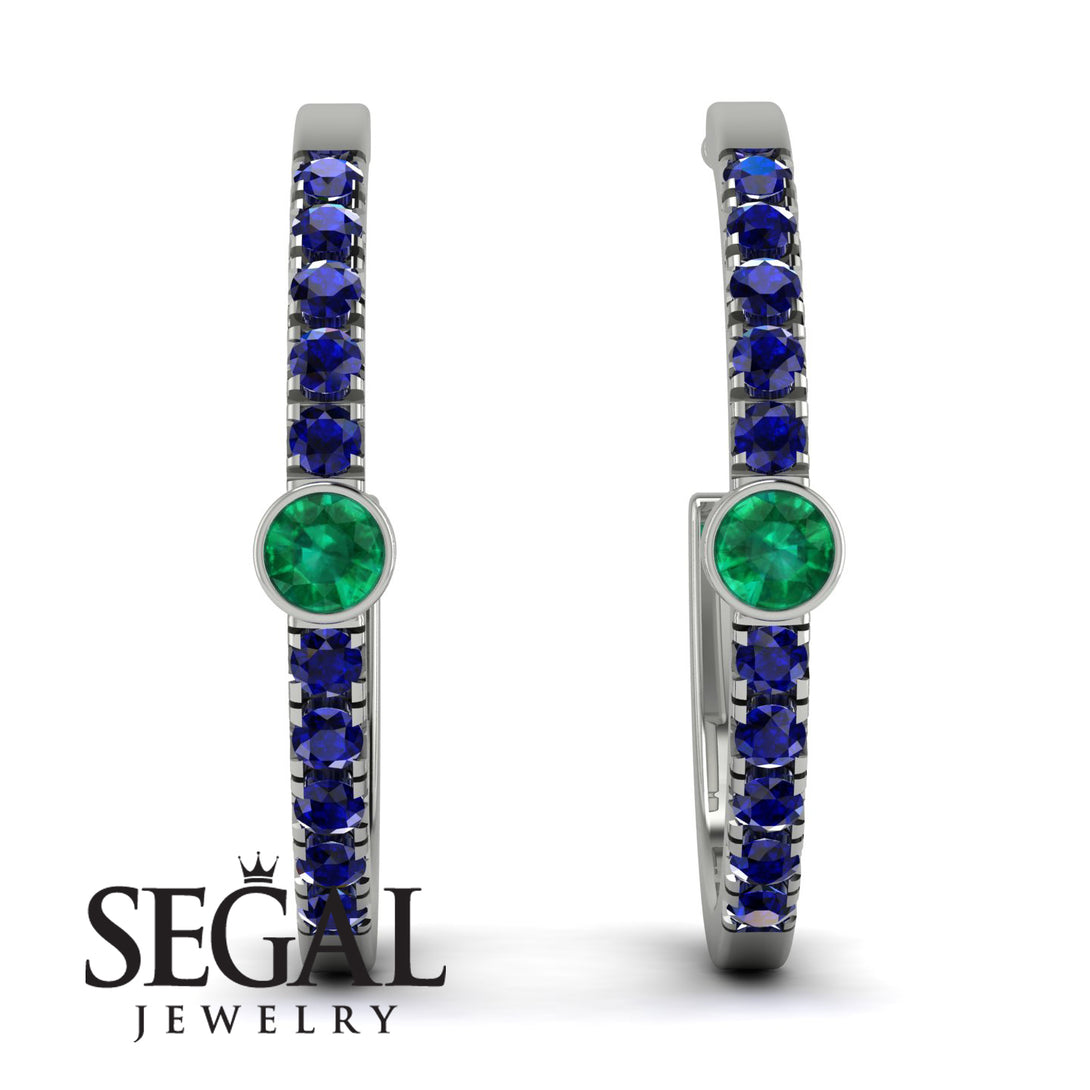 Hoop Emerald Earrings Micro Pave - Ansley No. 66