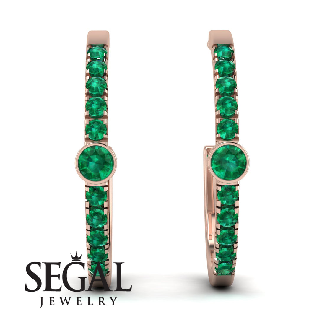 Hoop Emerald Earrings Micro Pave - Ansley No. 20