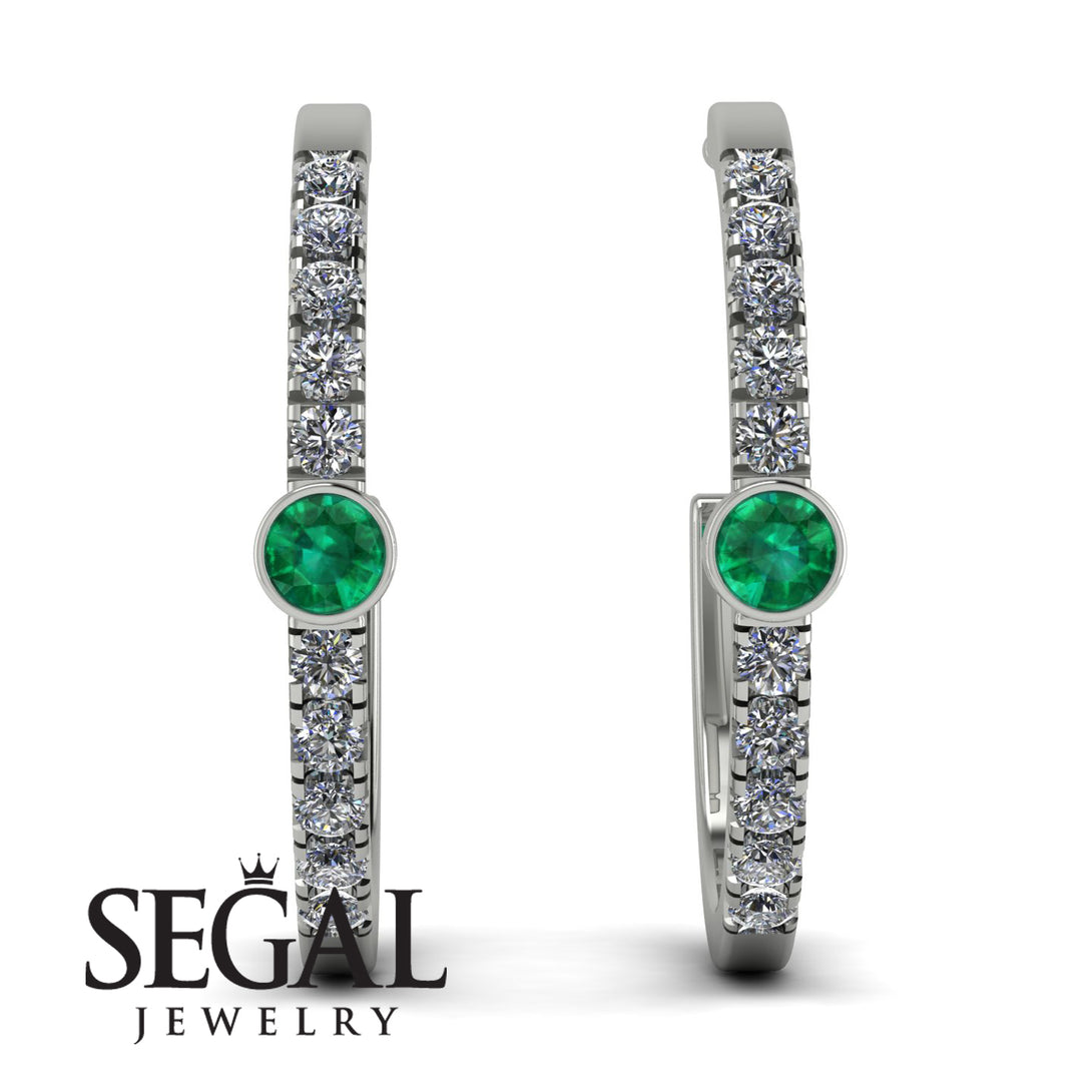 Hoop Emerald Earrings Micro Pave - Ansley No. 6