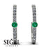 Hoop Emerald Earrings Micro Pave - Ansley No. 6