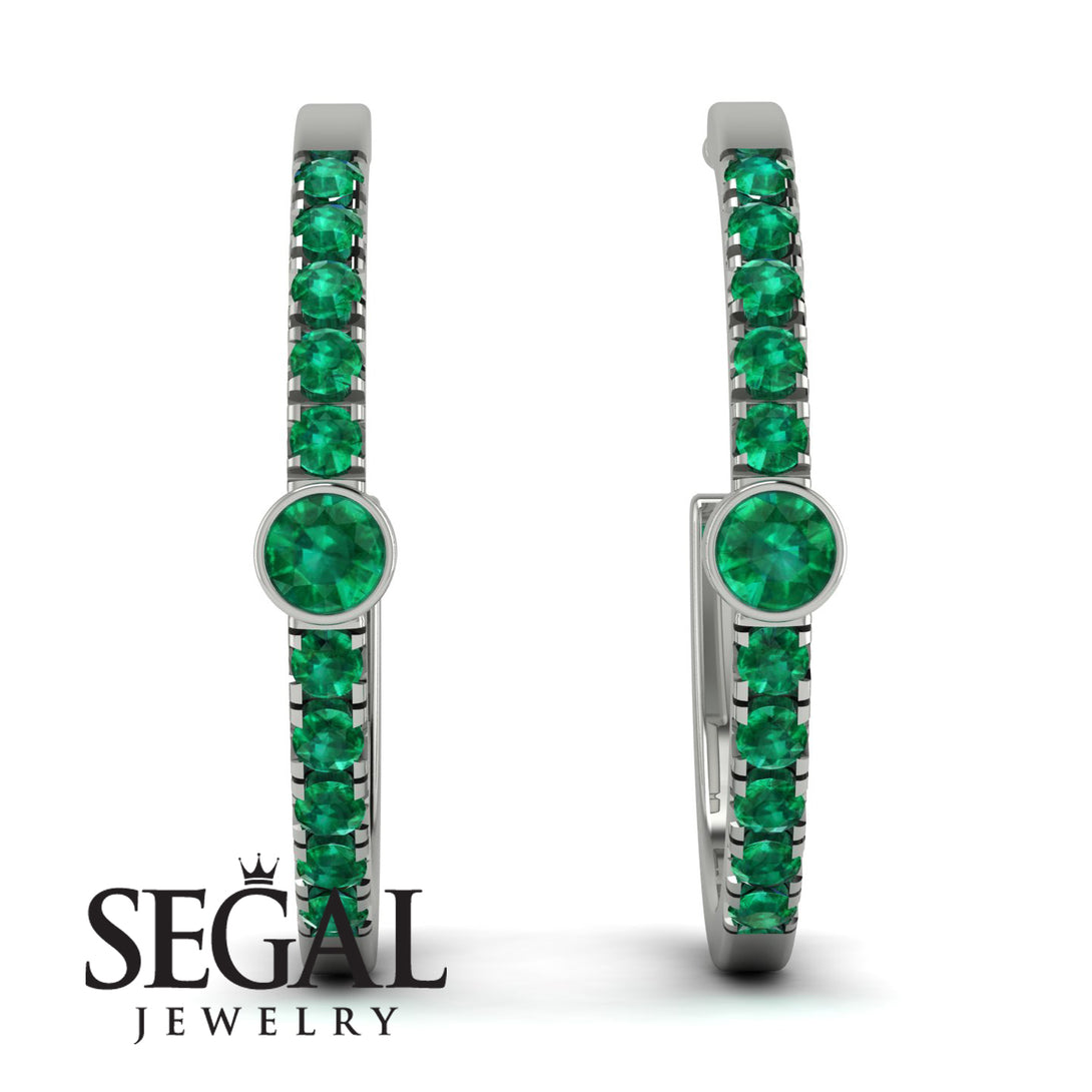 Hoop Emerald Earrings Micro Pave - Ansley No. 21