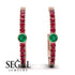 Hoop Emerald Earrings Micro Pave - Ansley No. 50