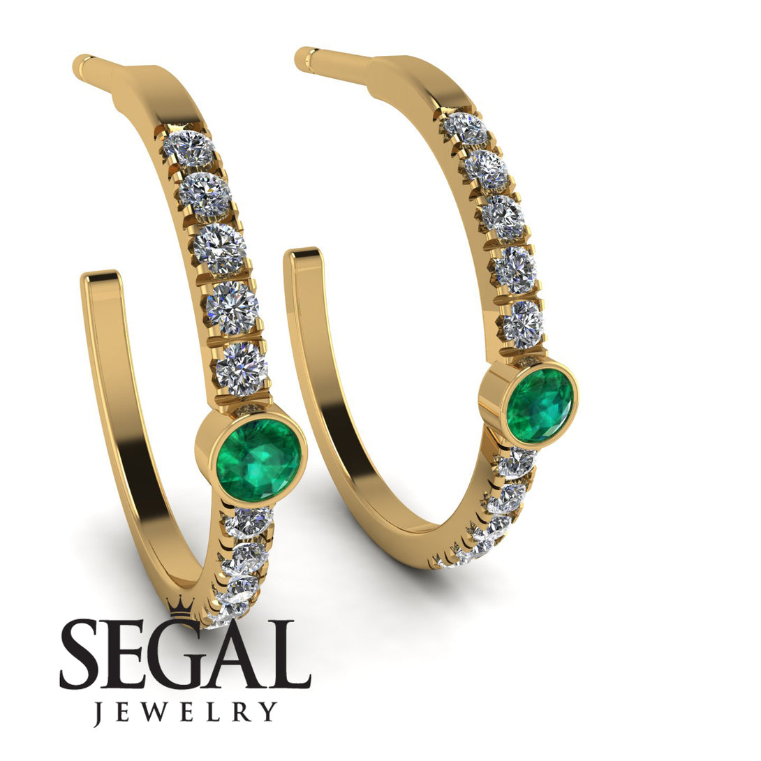 Hoop Emerald Earrings Micro Pave - Ansley No. 4