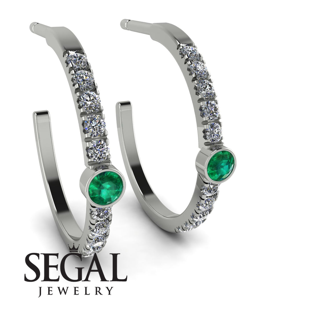 Hoop Emerald Earrings Micro Pave - Ansley No. 6