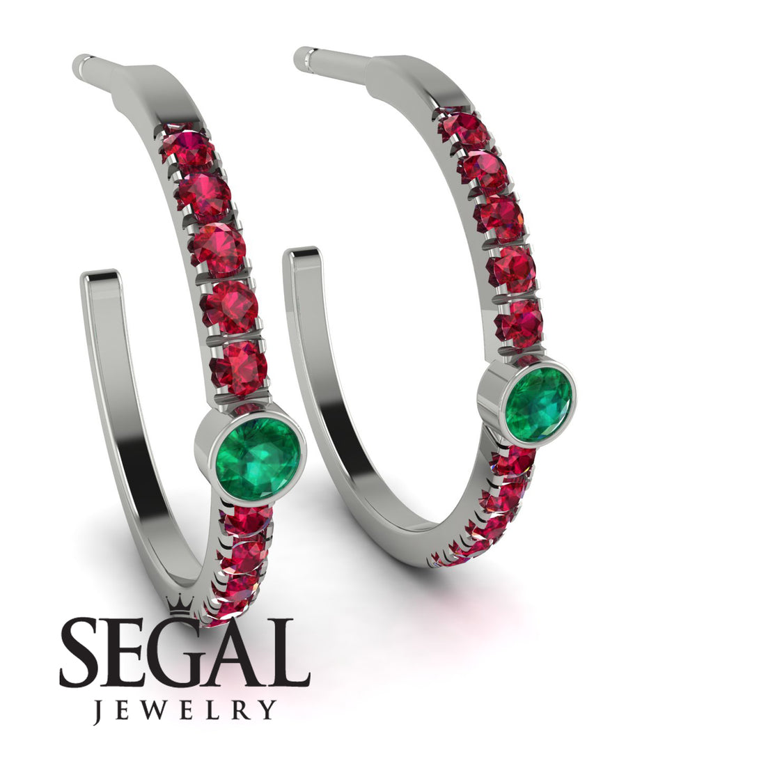 Hoop Emerald Earrings Micro Pave - Ansley No. 51