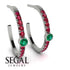 Hoop Emerald Earrings Micro Pave - Ansley No. 51