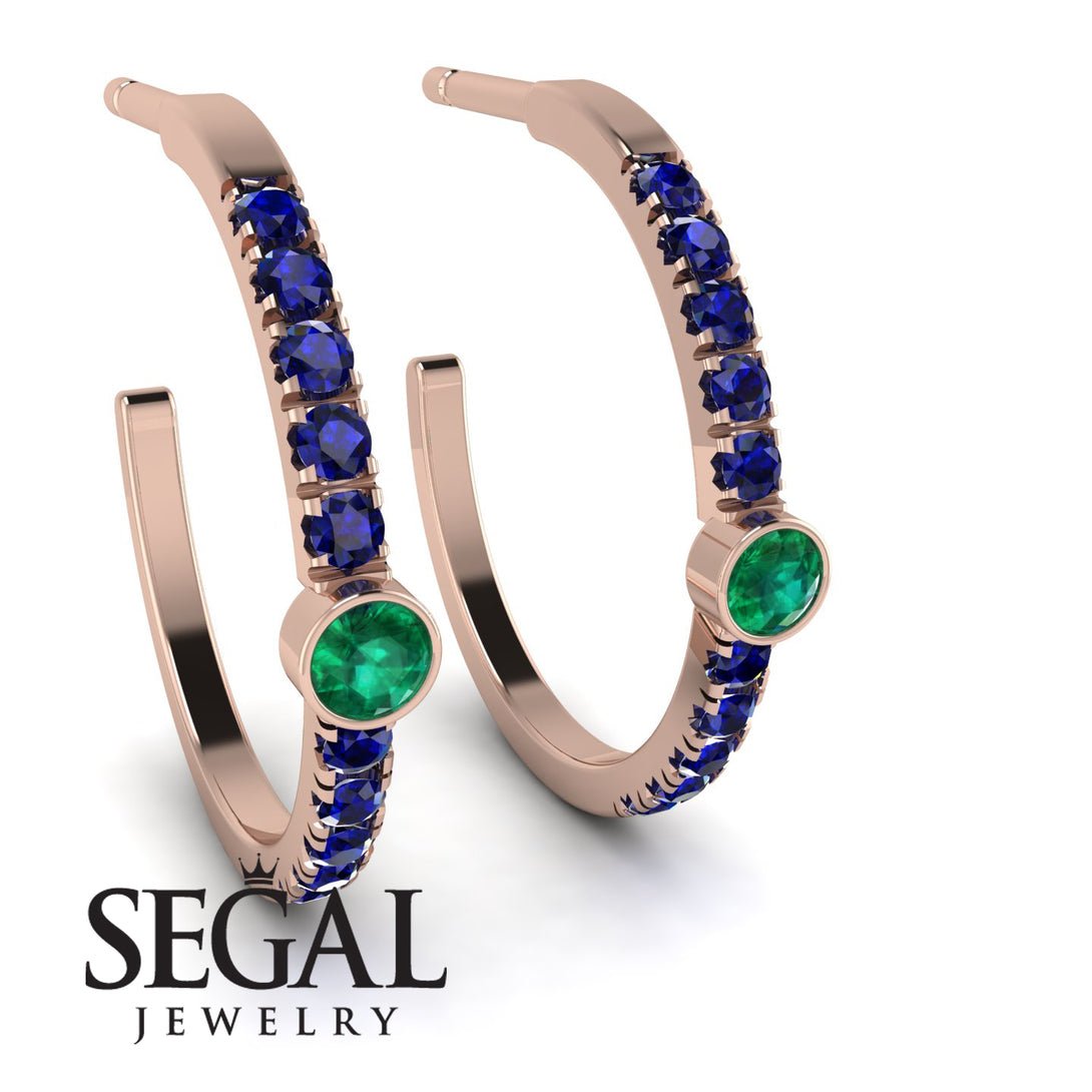 Hoop Emerald Earrings Micro Pave - Ansley No. 65