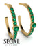 Hoop Emerald Earrings Micro Pave - Ansley No. 19