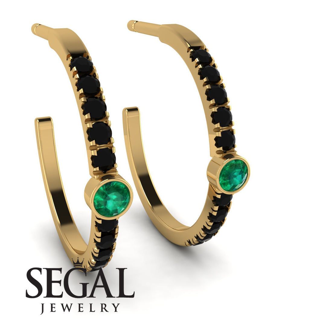 Hoop Emerald Earrings Micro Pave - Ansley No. 34