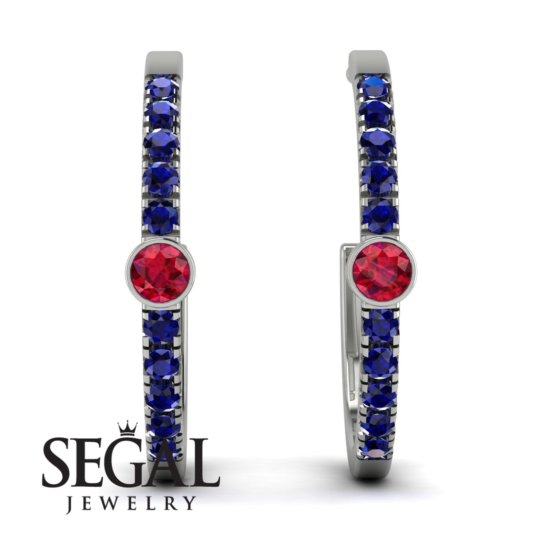 Hoop Ruby Earrings Micro Pave - Ansley No. 72