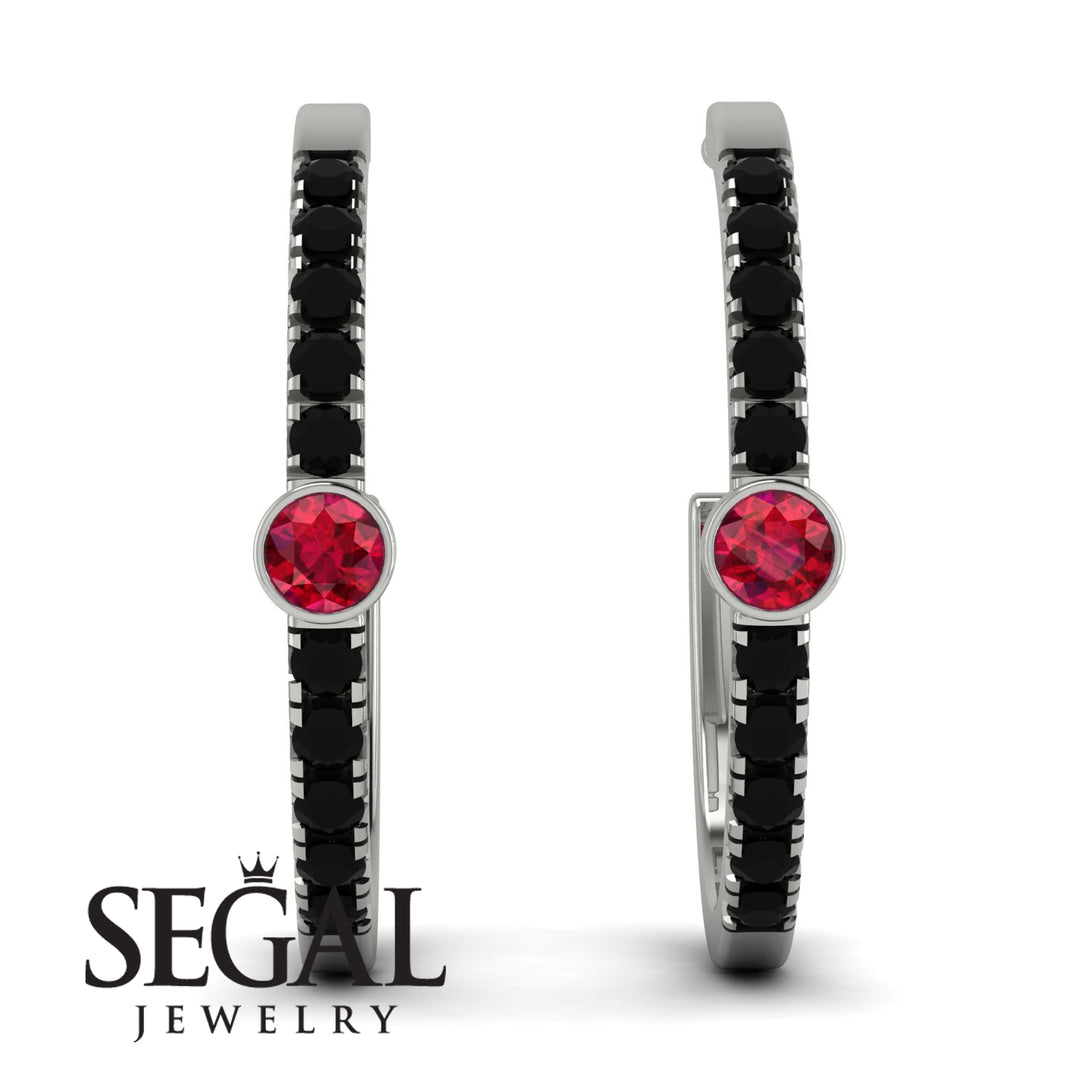 Hoop Ruby Earrings Micro Pave - Ansley No. 42