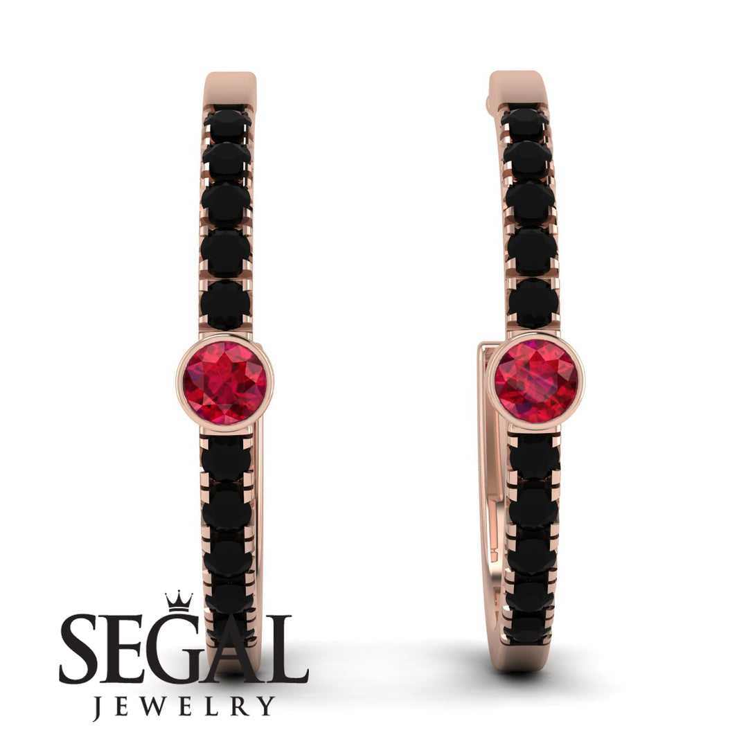 Hoop Ruby Earrings Micro Pave - Ansley No. 41