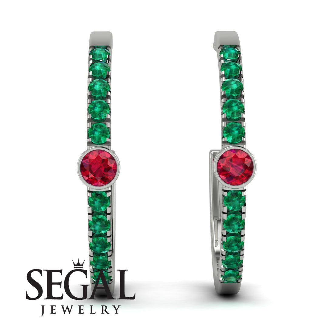 Hoop Ruby Earrings Micro Pave - Ansley No. 27