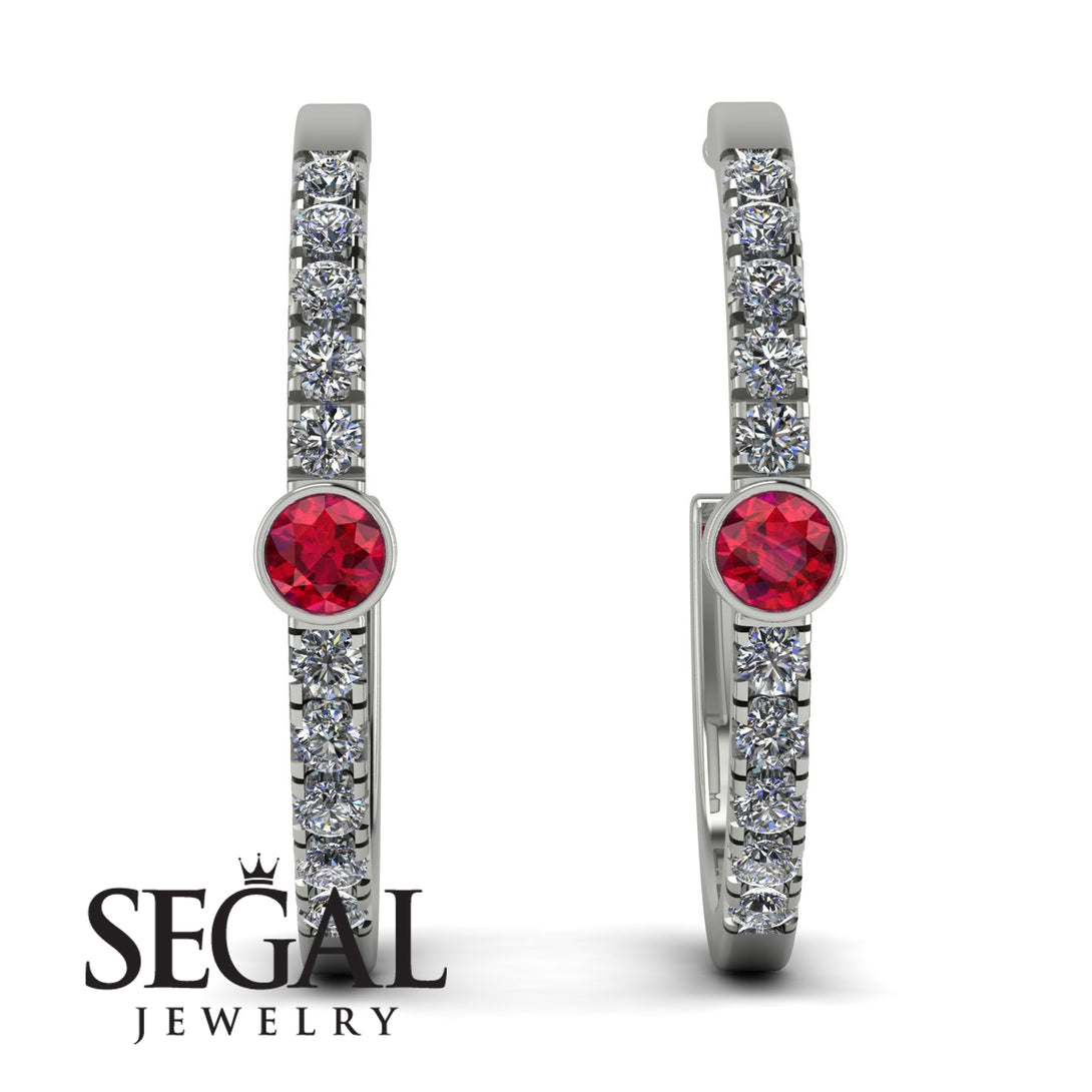 Hoop Ruby Earrings Micro Pave - Ansley No. 12