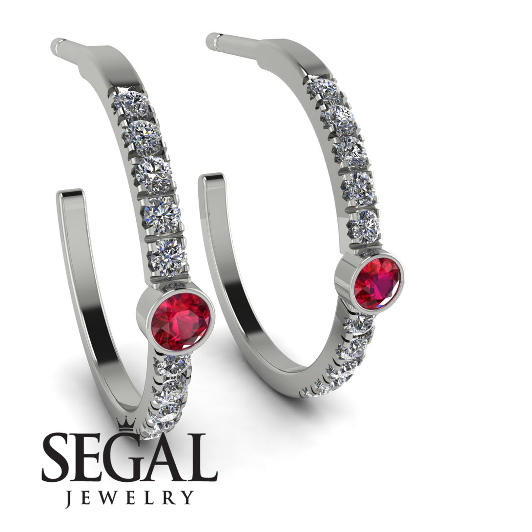Hoop Ruby Earrings Micro Pave - Ansley No. 12