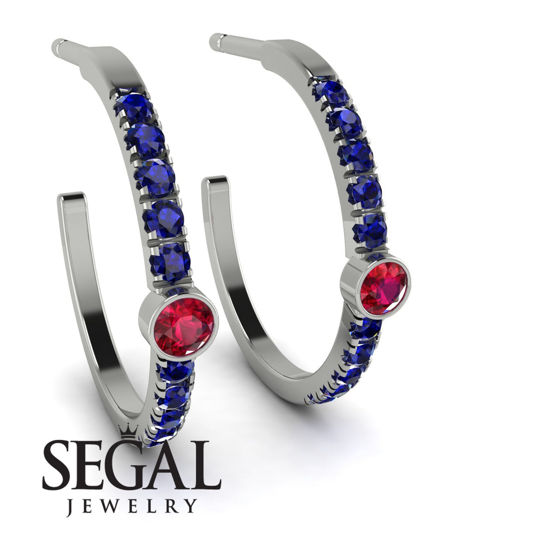 Hoop Ruby Earrings Micro Pave - Ansley No. 72